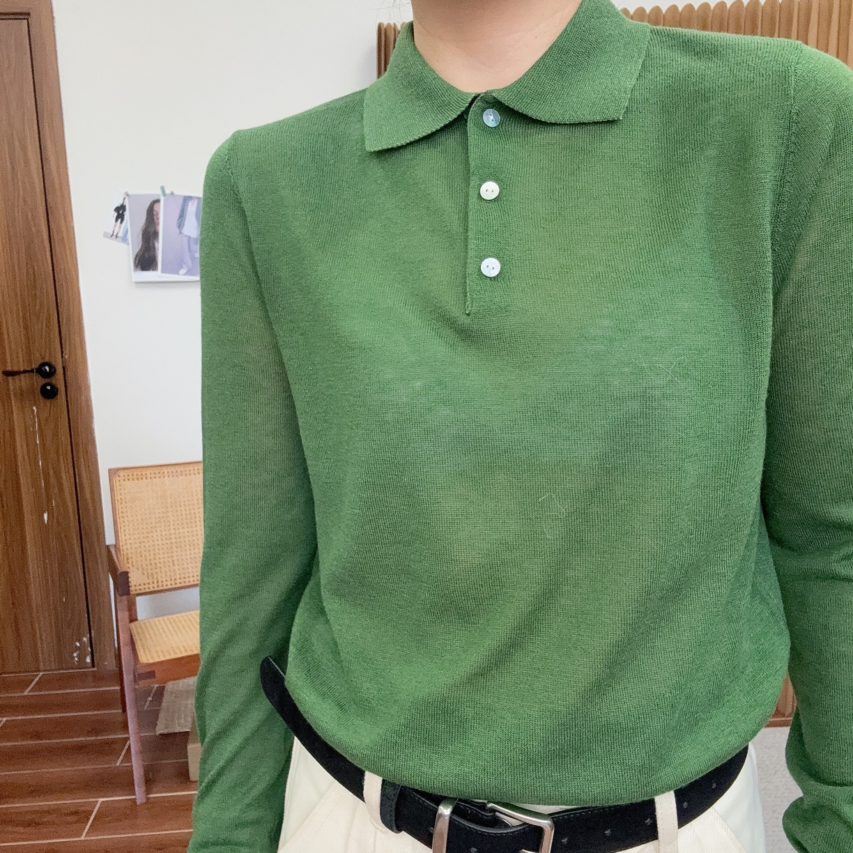 （绿Polo）薄款老钱极简风秋冬针织衫针织衫毛衣衫