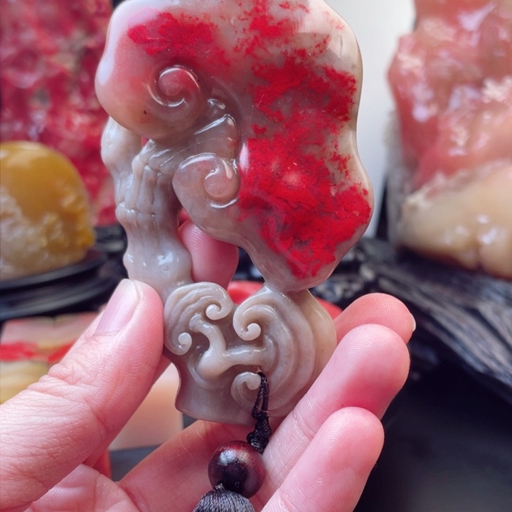 巴林鸡血石满满血