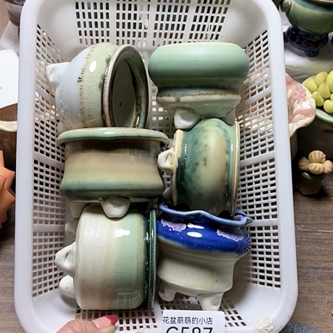 紫砂花盆587瑕疵品口径5到6左右