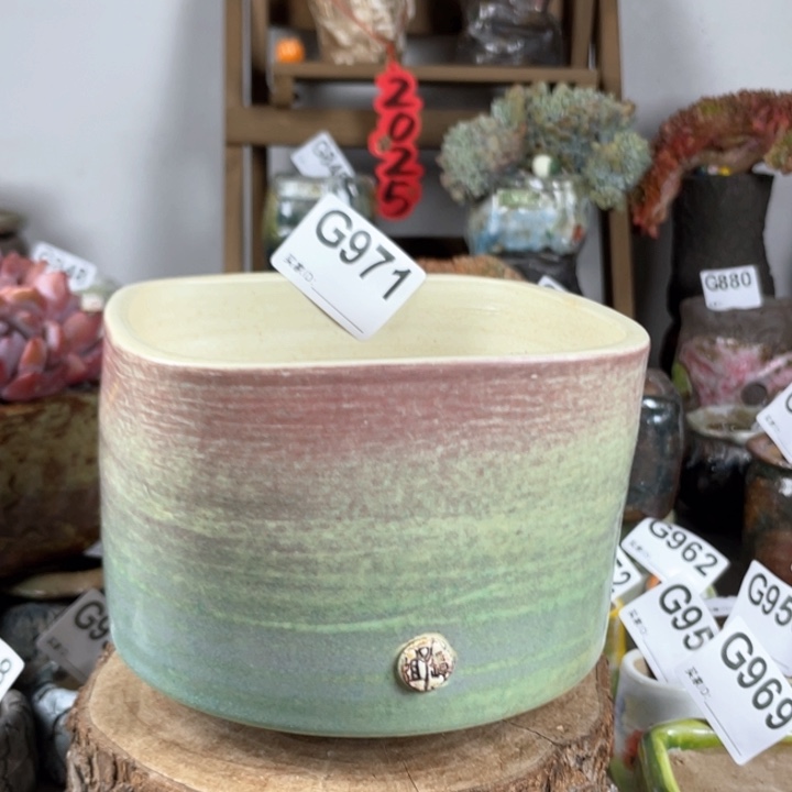 紫砂花盆微次 色釉内口12 外高10.5