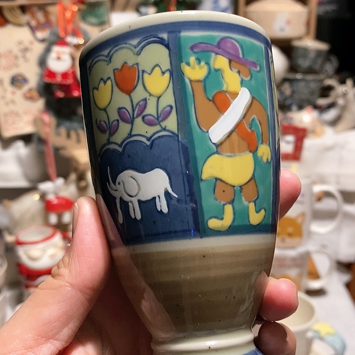 搪瓷陶胎高足杯……