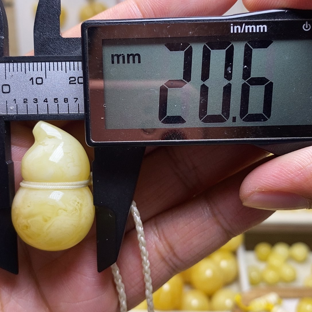 裸石琥珀未镶嵌蜜蜡葫芦