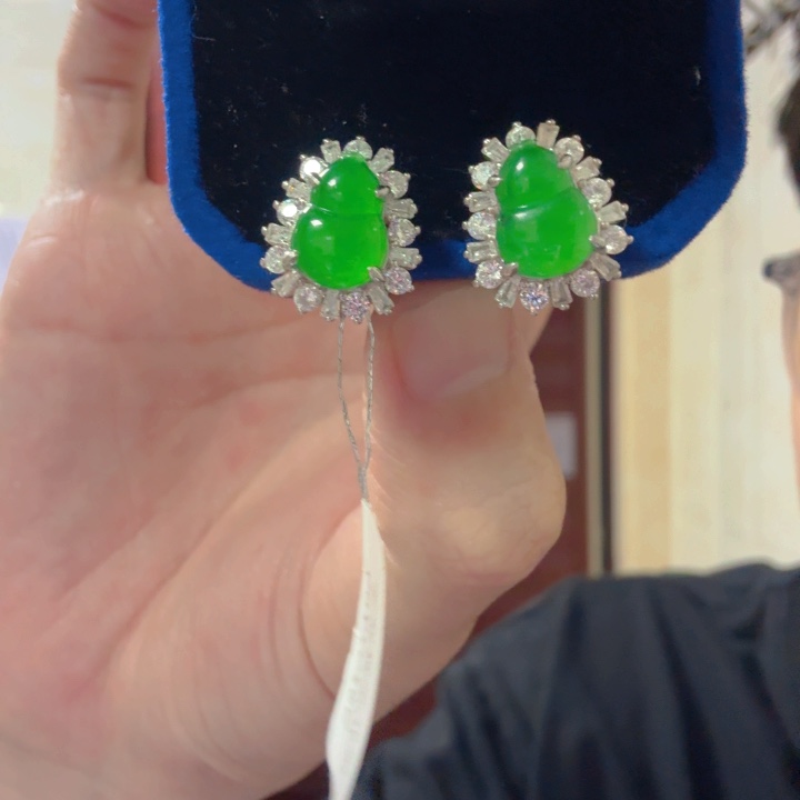 翡翠银S925镶嵌颈饰耳饰