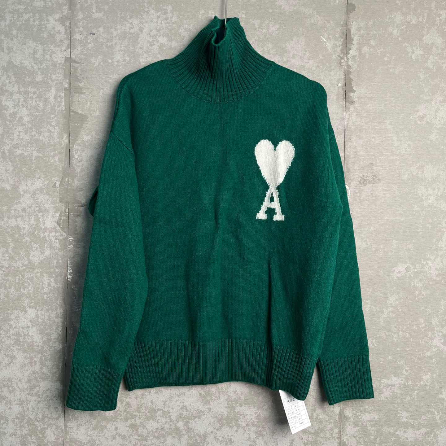 未使用 WE11 DONE S*1/ami 绿色高领羊毛帽毛衣/13682/JP