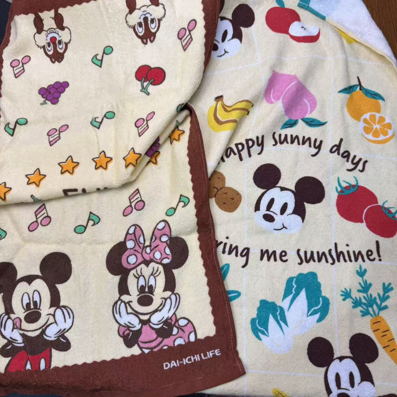 东迪全棉毛巾可爱吸水柔软印花全棉两件装卡通全棉毛巾擦脸大号