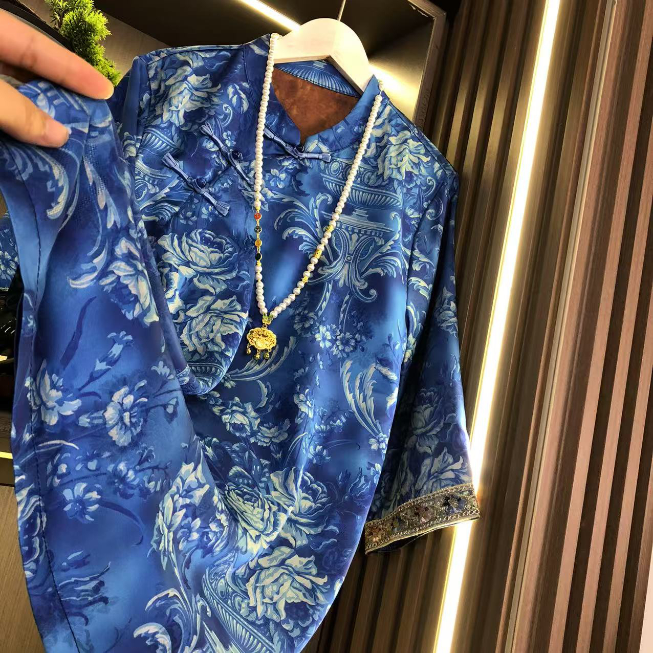 【蓝梦】国风新中式6A级100%香云老料减龄显瘦气质上衣