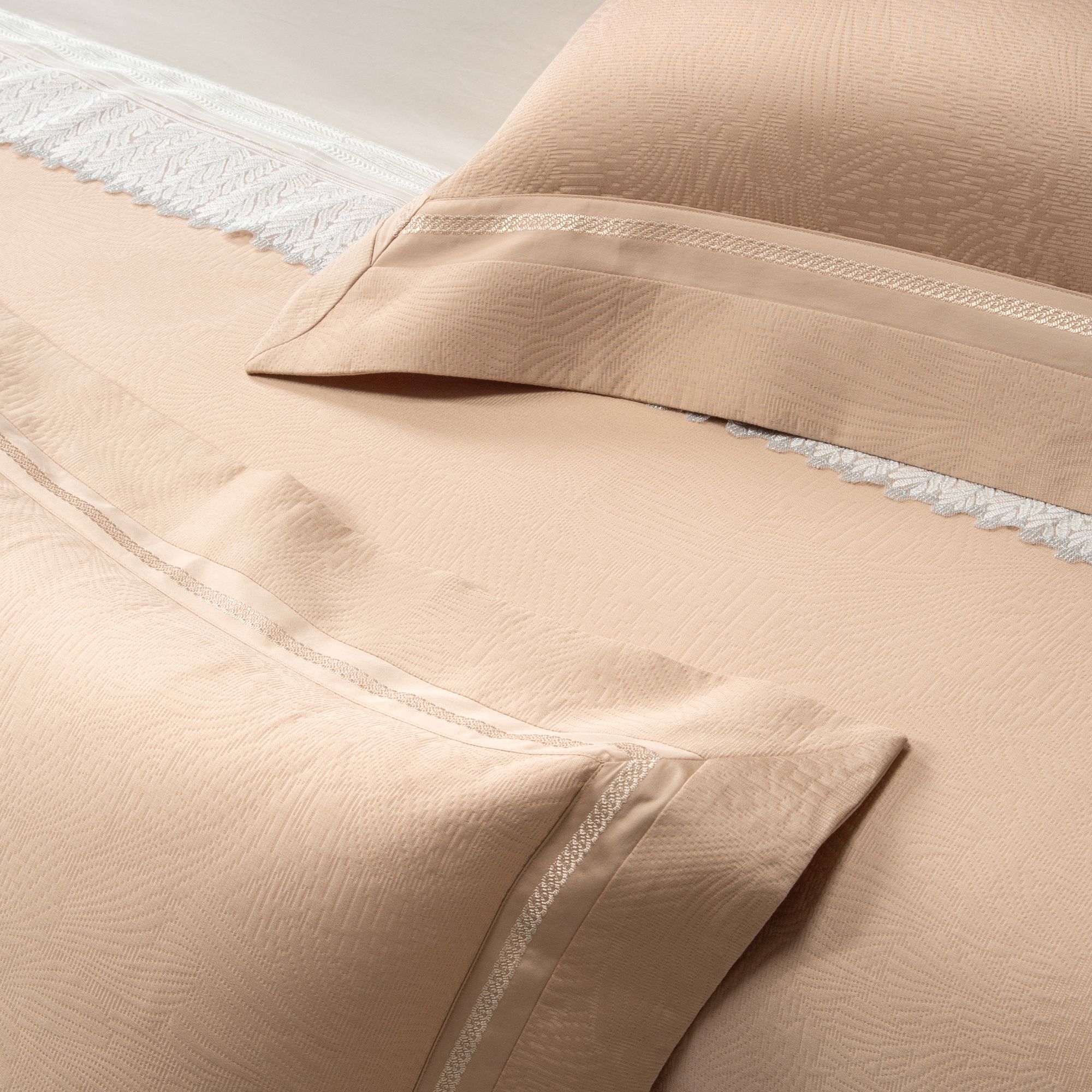 【贤公子】流萤-香槟金/高奢简约款全棉色织厚织四件套