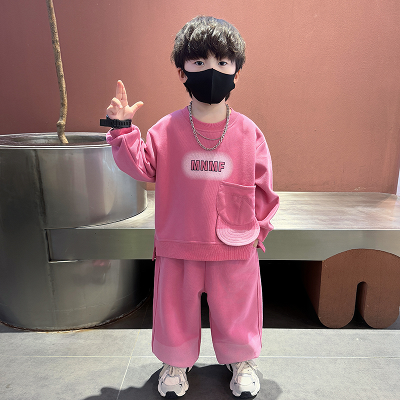 （童熙家）男童2025新款儿童帅气时髦衣服男孩宝运动洋气卫衣两件套