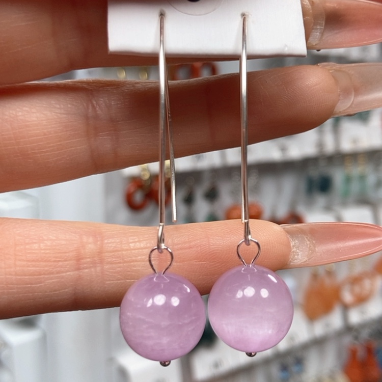 【闪购商品】翡翠耳饰银S925镶嵌Sh ui晶