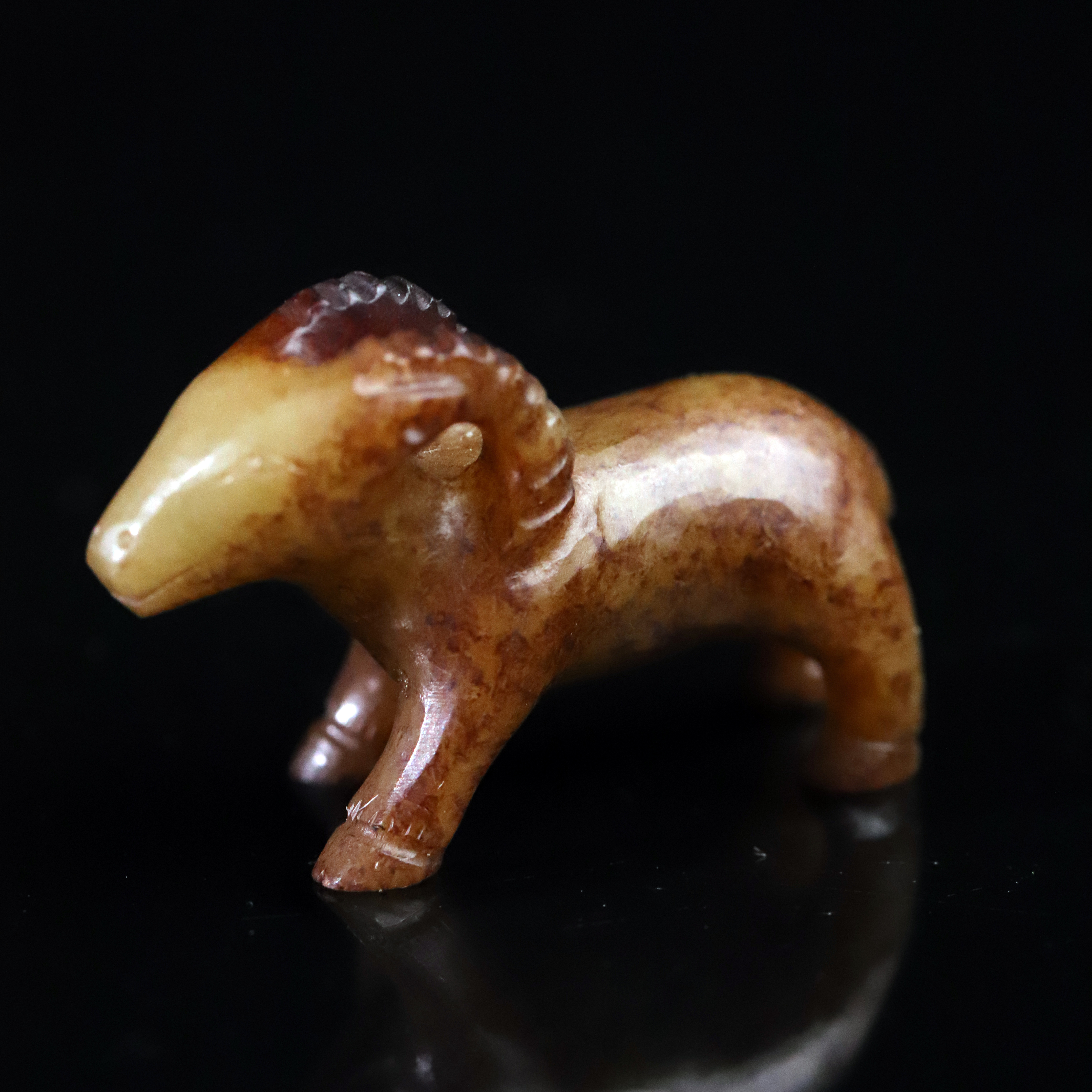 明代和田玉玉羊花件