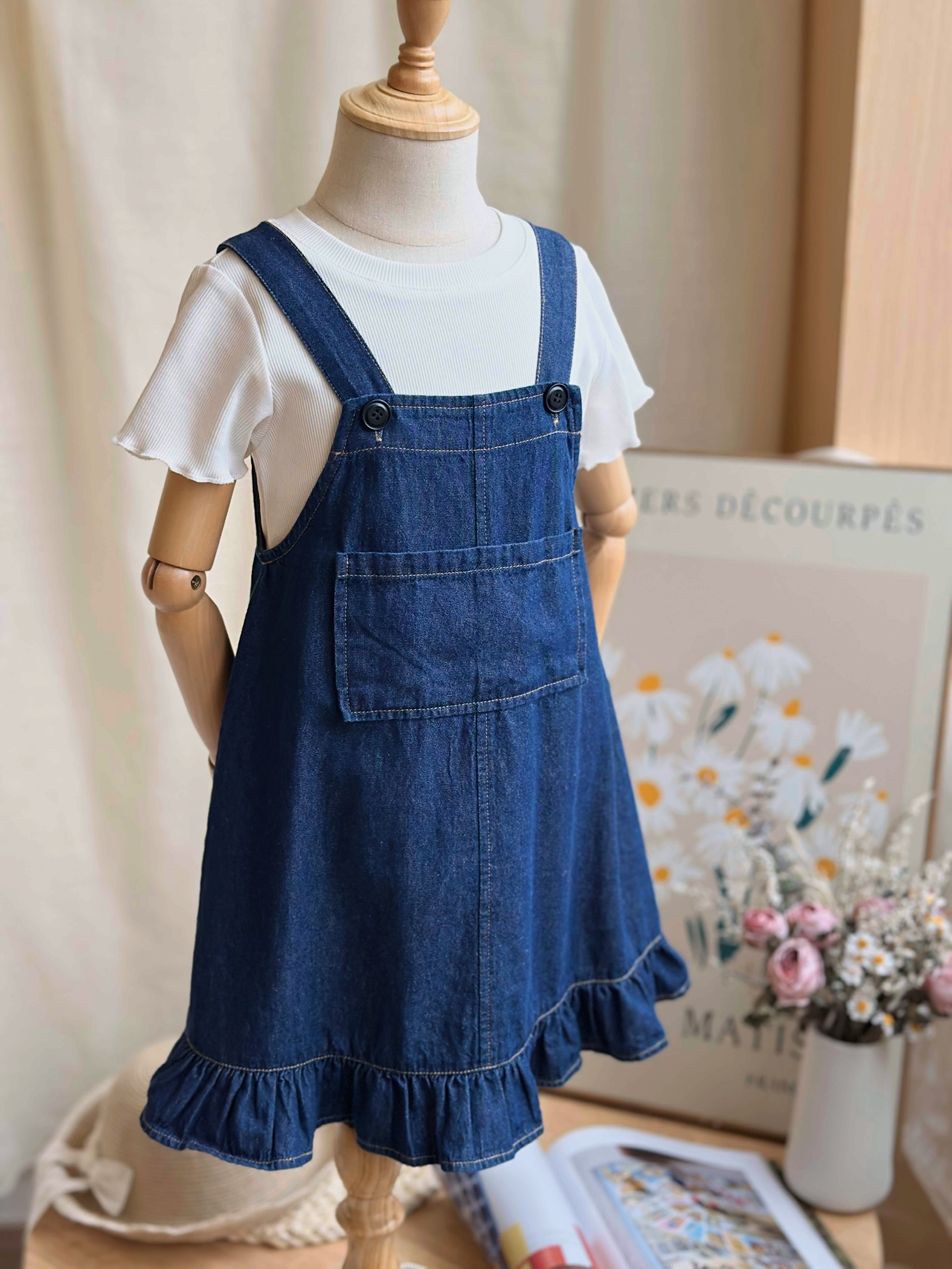 (RAINBOW25年夏)夏季儿童新款牛仔背带裙套装R5047