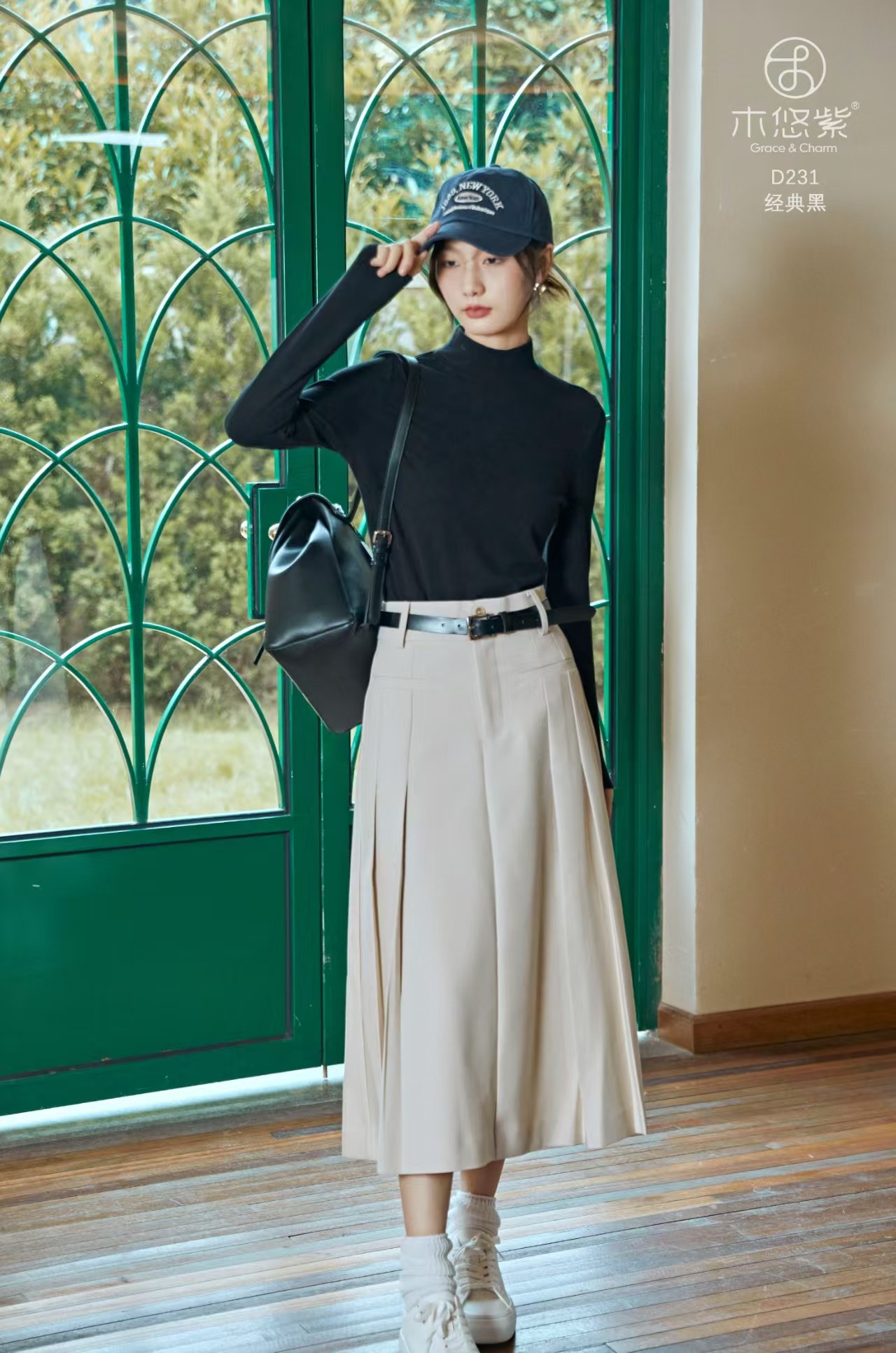 【淼淼妈】女秋冬半高领德绒打底衫231