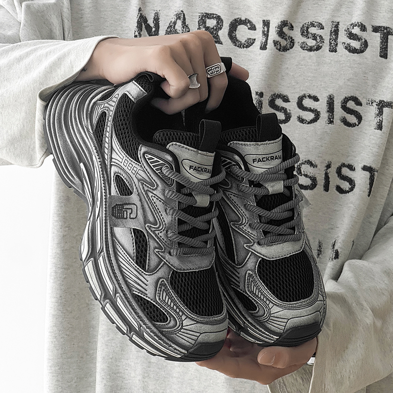 2025秋冬新款复古擦色软底轻便百搭增高男士老爹鞋A982