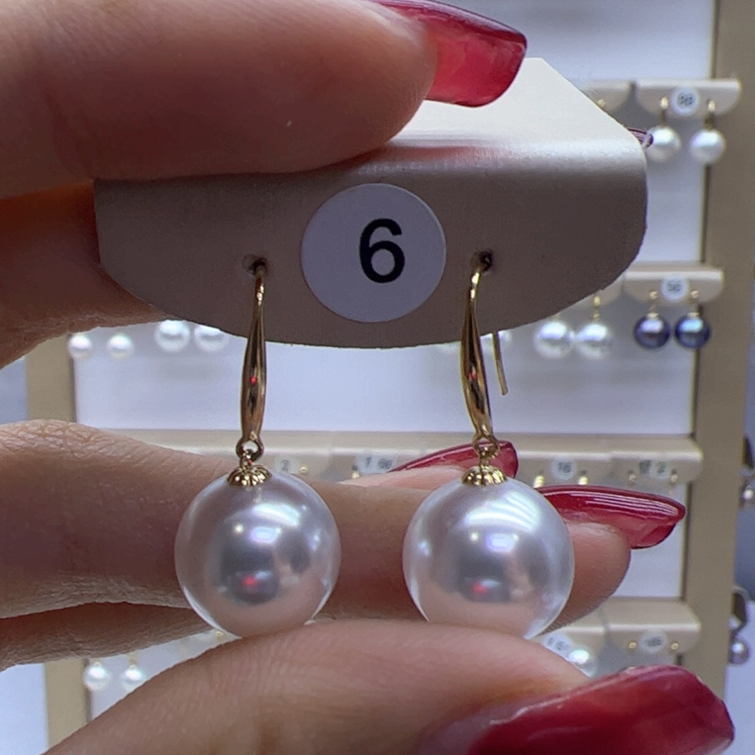 淡水珍珠耳饰18K金镶嵌