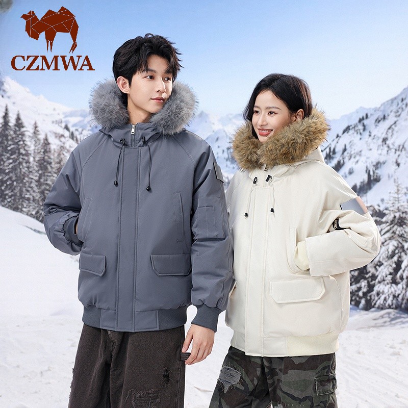 【专柜升级款】骆驼骑师派克棉服秋冬新品毛领男女同款休闲棉服外套