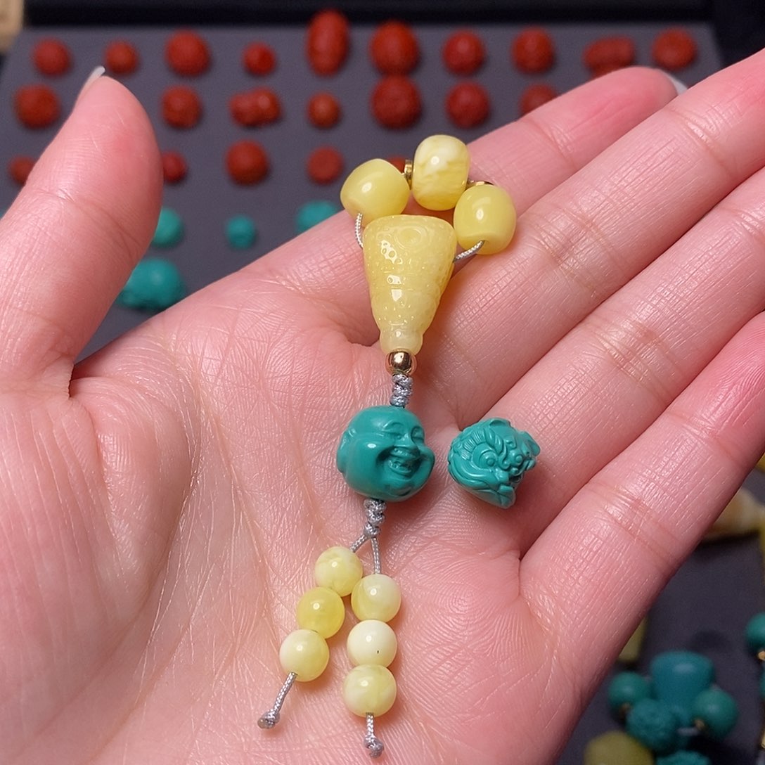 合金玛瑙/玉髓珠宝奇石风*得腰珠8顶珠10，醒狮10