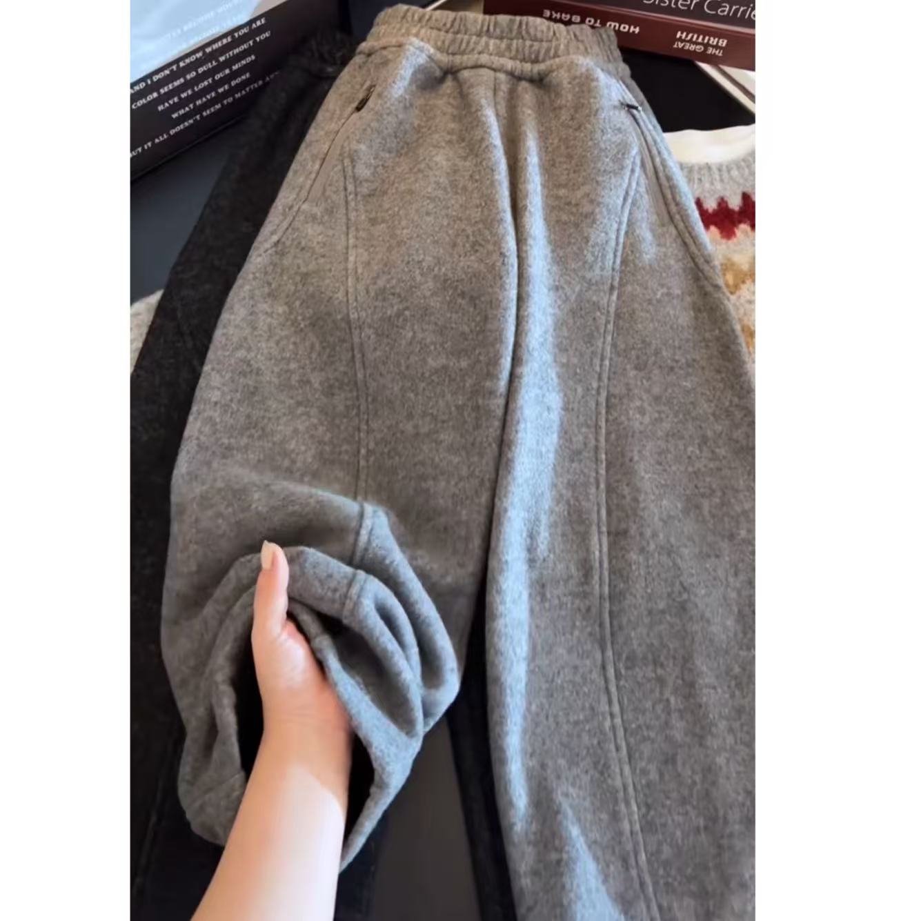 【灰常保暖】儿童加绒阔腿弯刀裤D