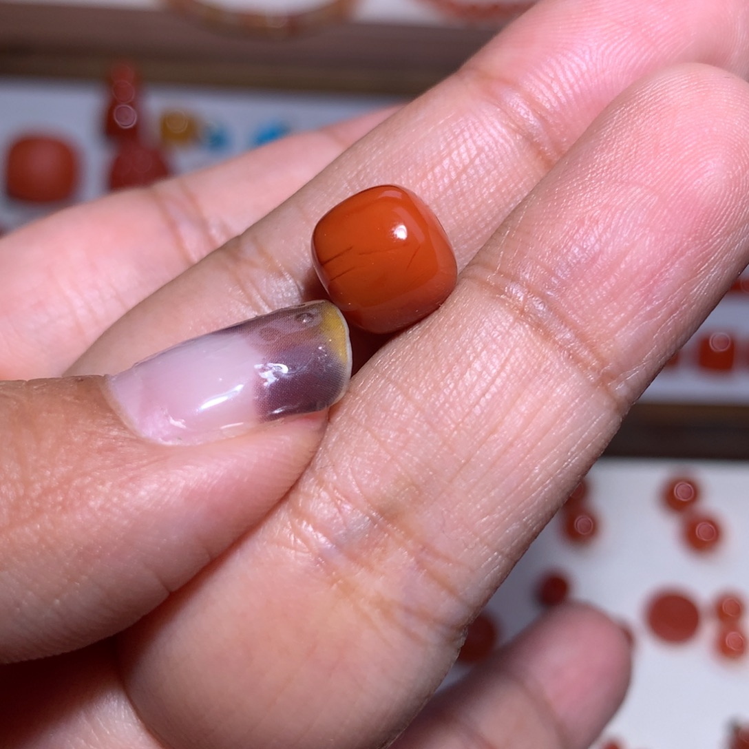 *****南红玛瑙未镶嵌老型9.8×9火焰纹