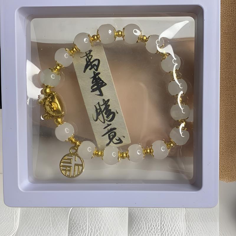 合成金属琉璃手链 女民族风白色饰品女通用休闲风百搭气质