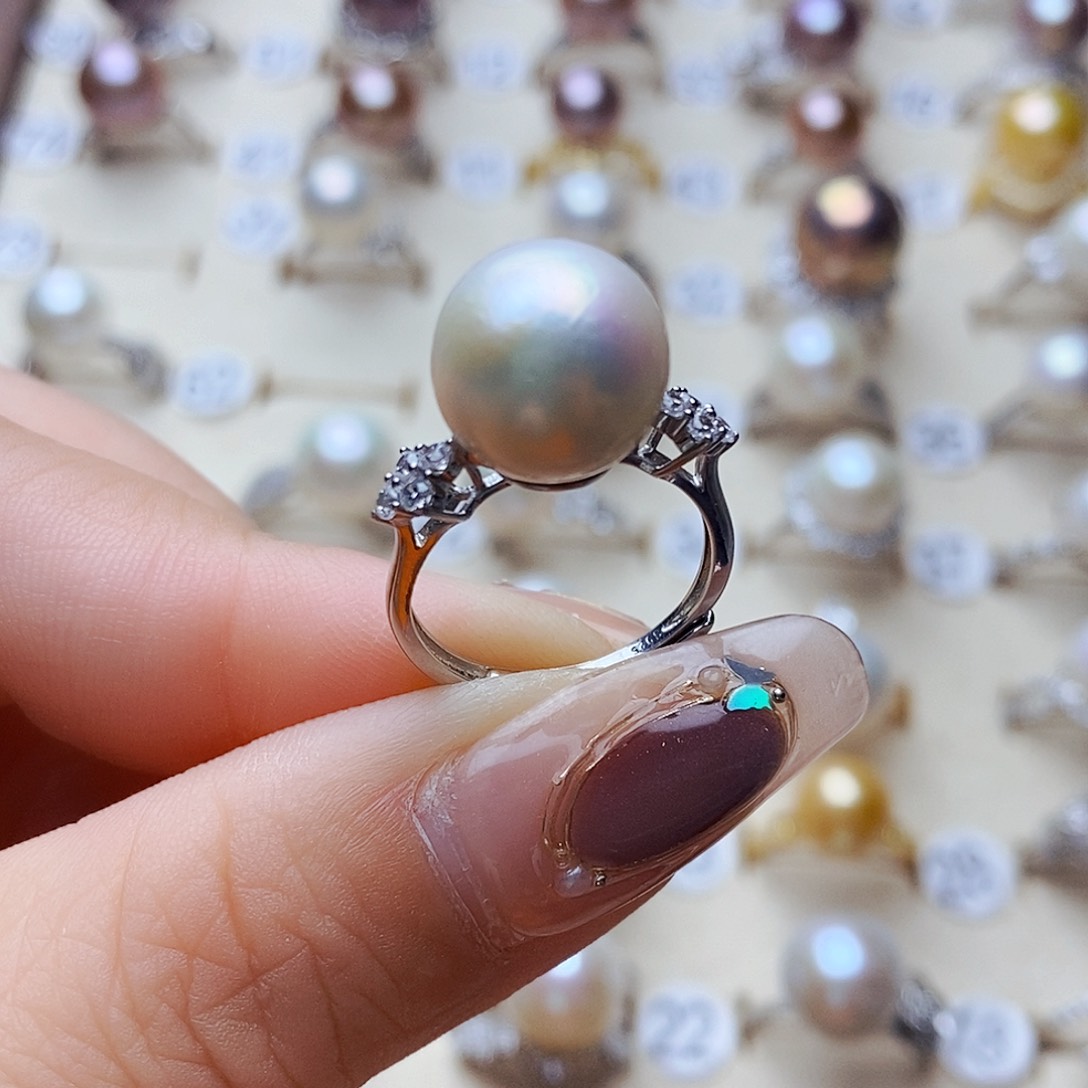 淡水珍珠戒指银S925镶嵌