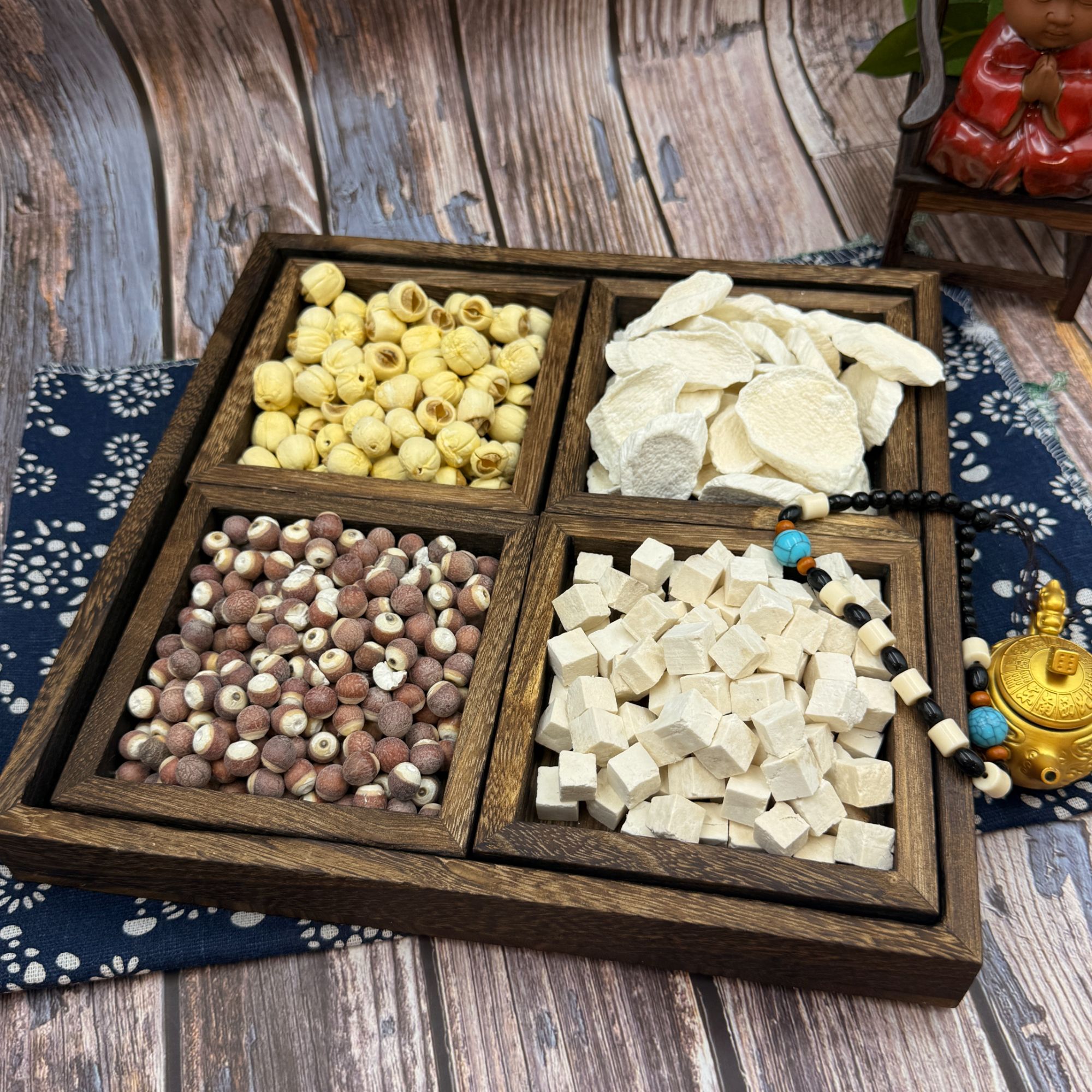 【潮汕妯娌精选】夏日初伏四神汤莲子山药茯苓芡实煮水材料组合