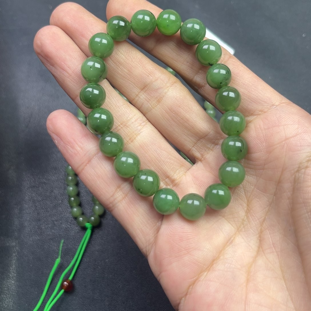 和田玉手链未镶嵌多样性俄罗斯碧玉卡10手串