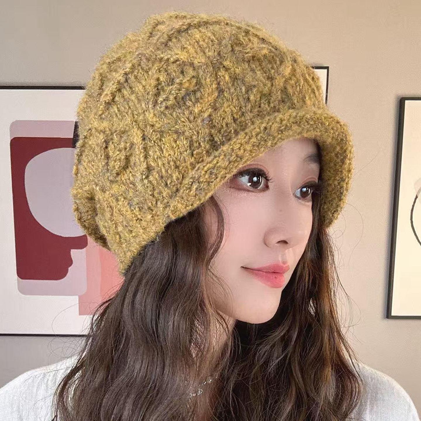 秋冬保暖针织包头帽2025新款时尚洋气百搭护耳毛线帽子冷帽堆堆帽