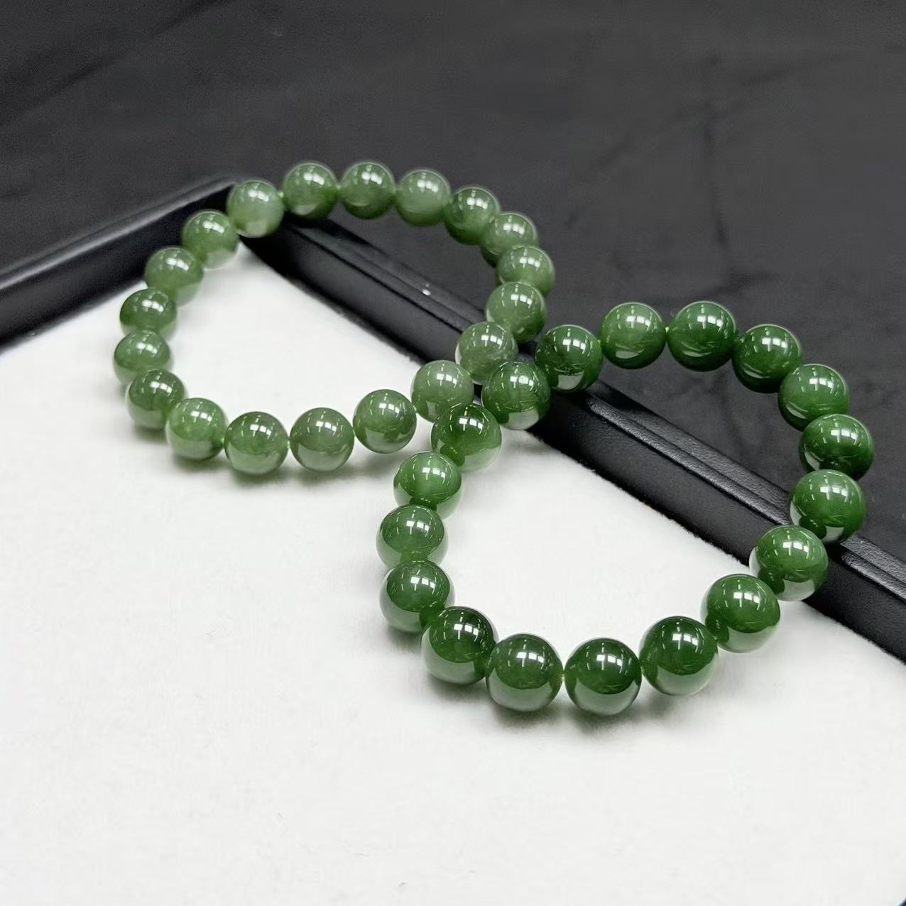 【睿泽赏宝】和田玉碧玉手串 多样性发一/有瑕 9mm KS0010763