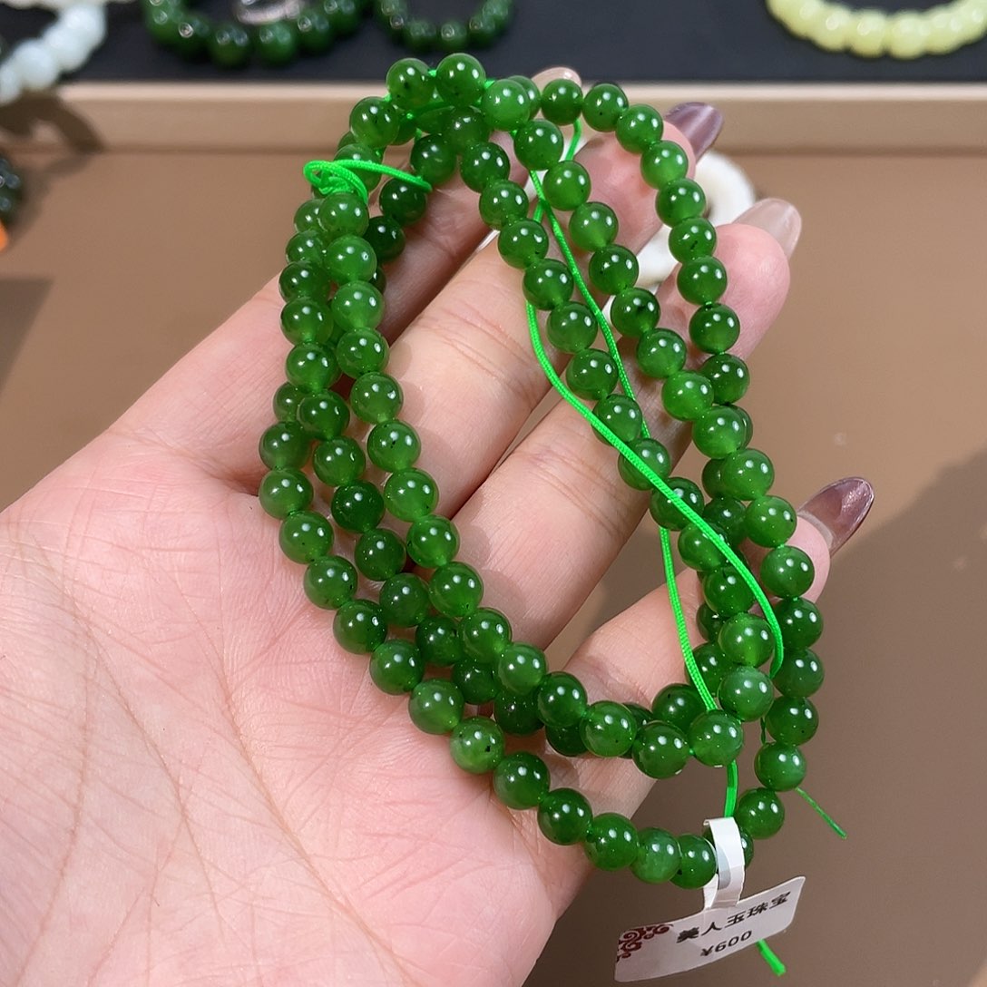 和田玉（碧玉）手链未镶嵌卡 6 108