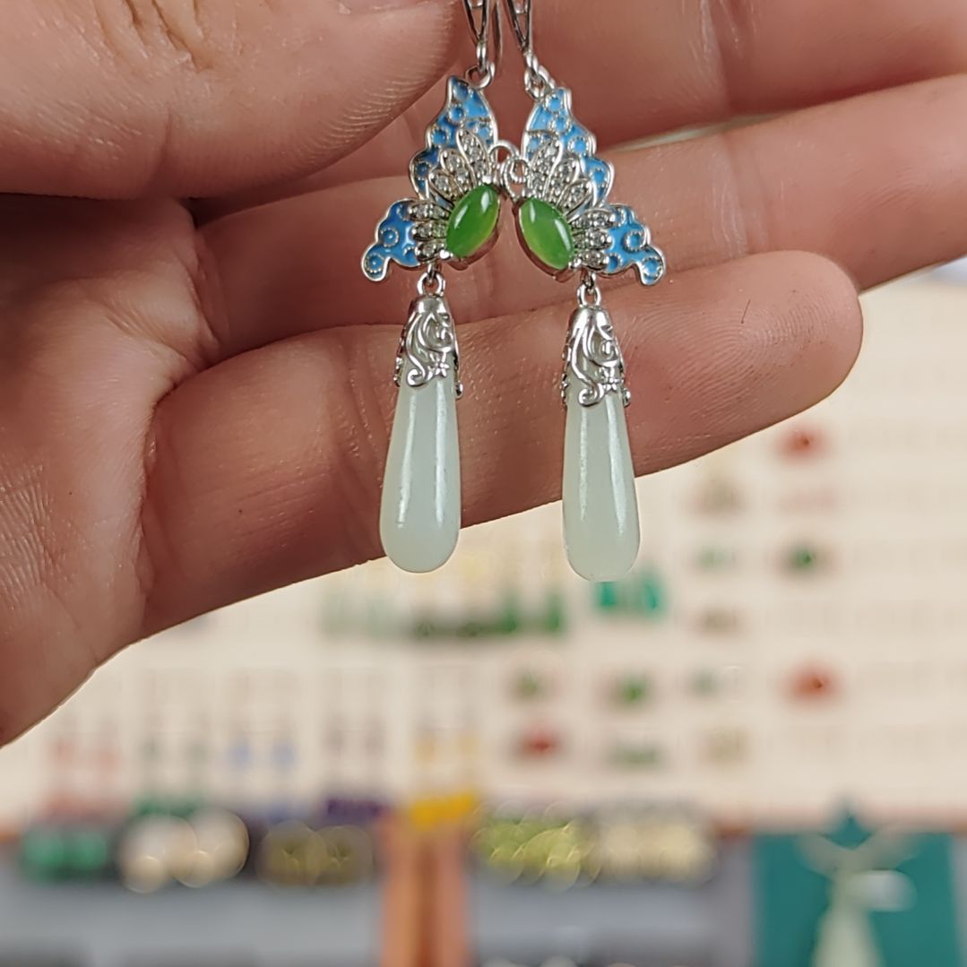 和田玉手饰银S925镶嵌