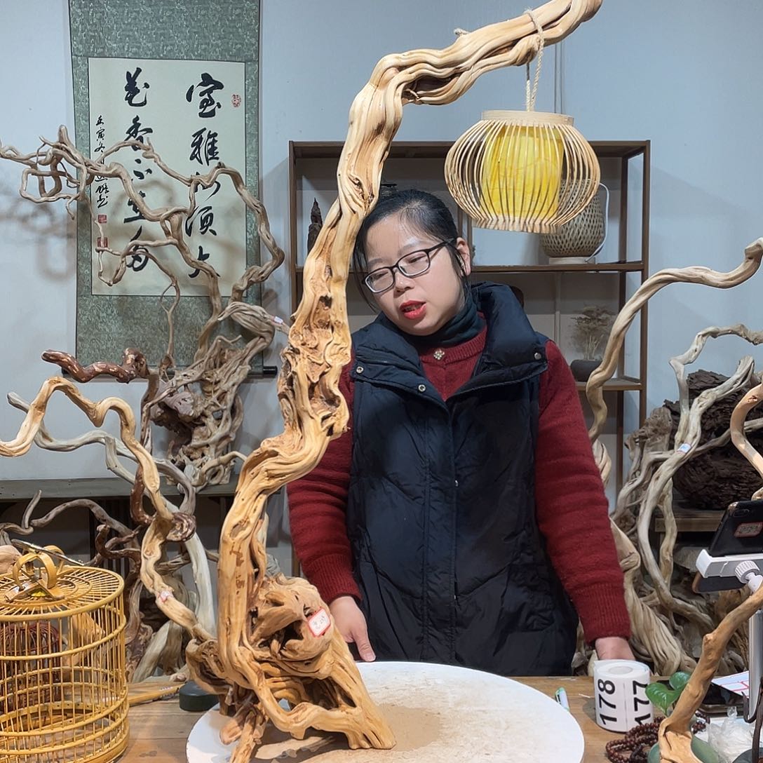 香杉木杜鹃根根艺摆件