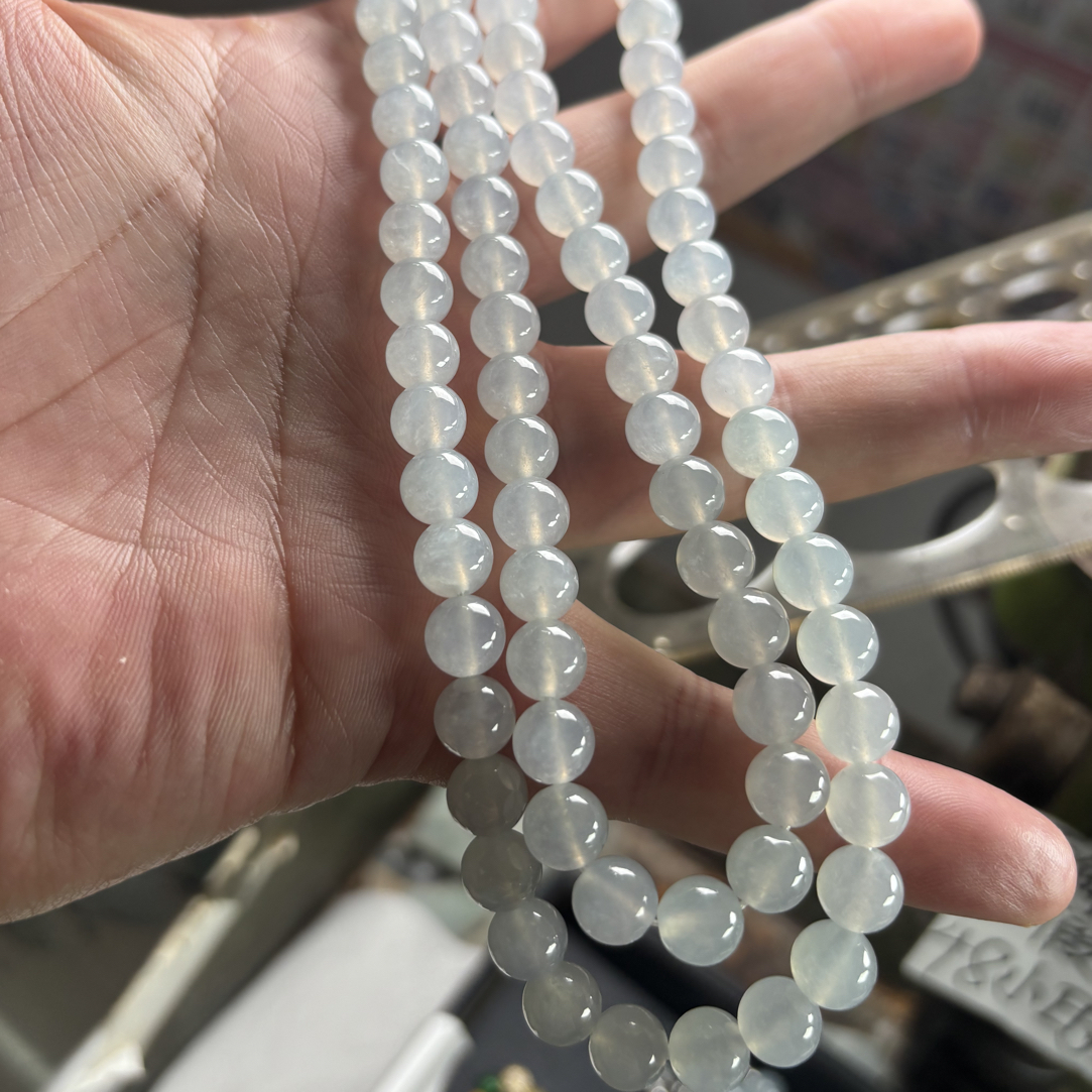 缅甸天然翡翠冰种全透卡8.4*78颗