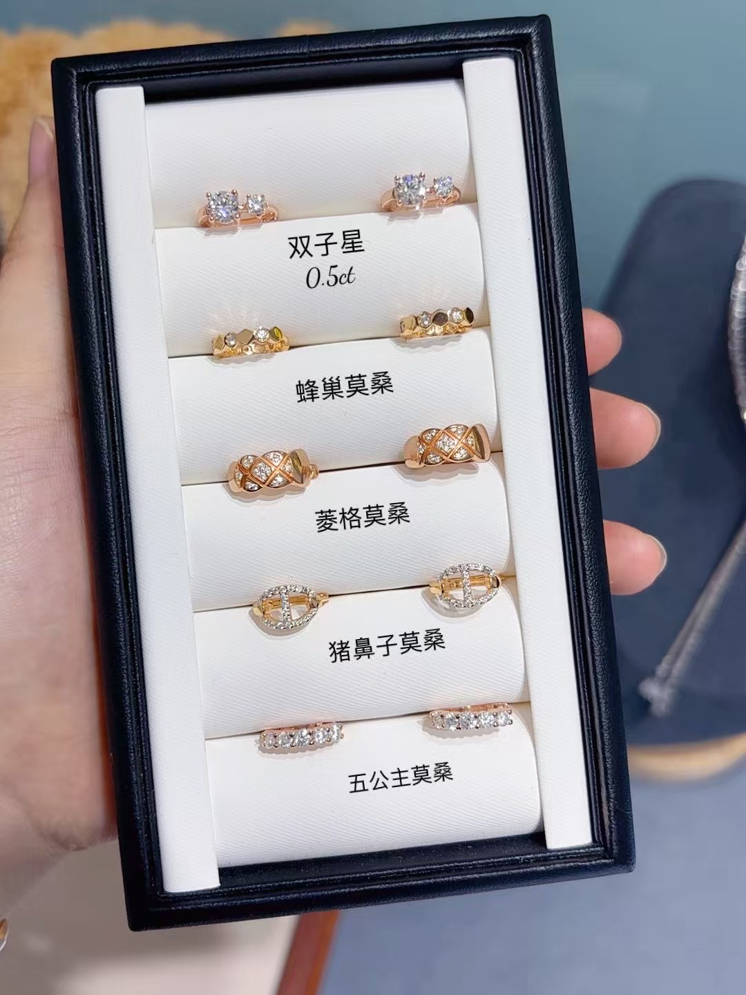 925银莫桑石耳饰 【耳钉合集】经典轻奢简约百搭镶钻女莫桑石耳饰