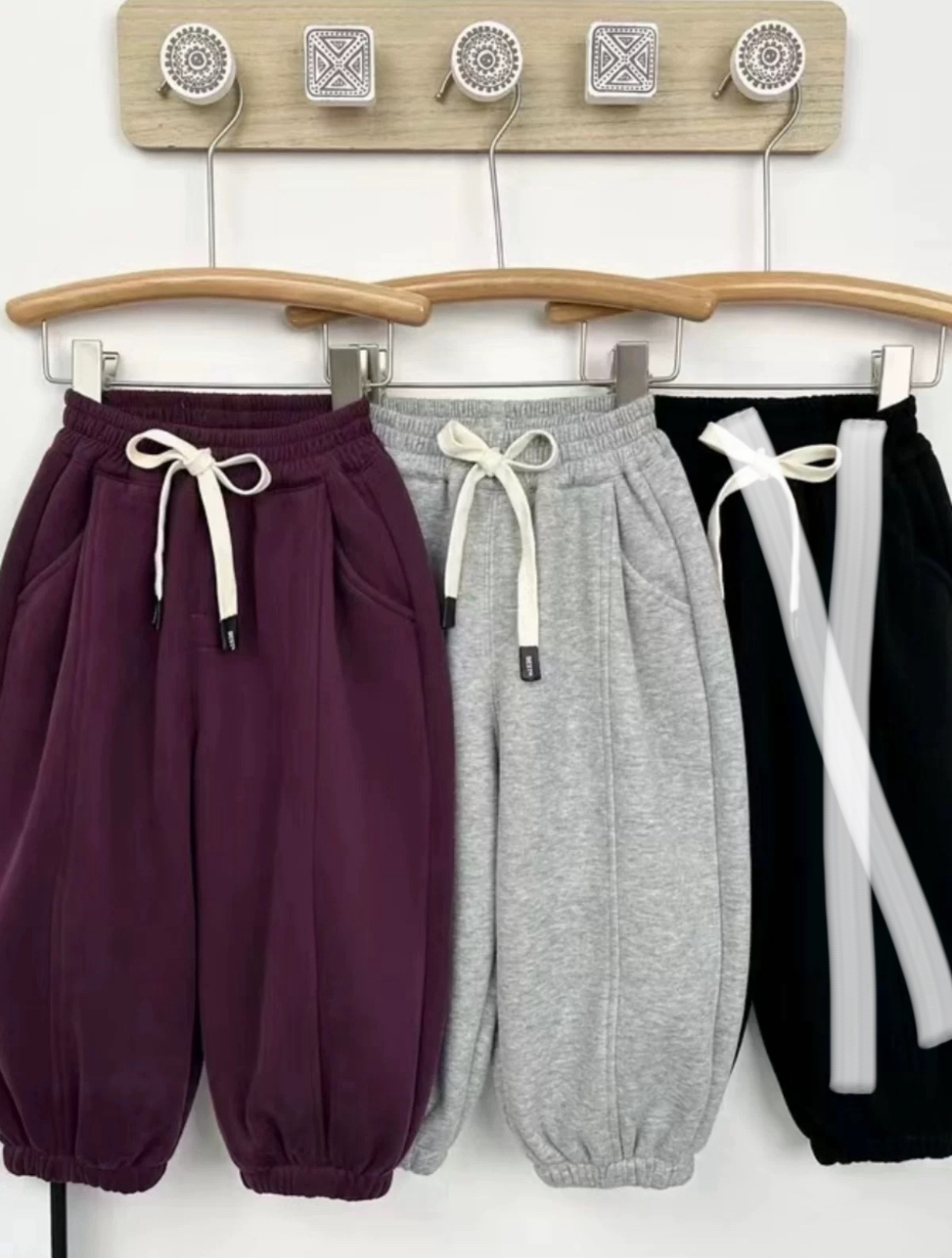 4212男女童休闲时尚潮流百搭秋季假抽绳收腿运动裤