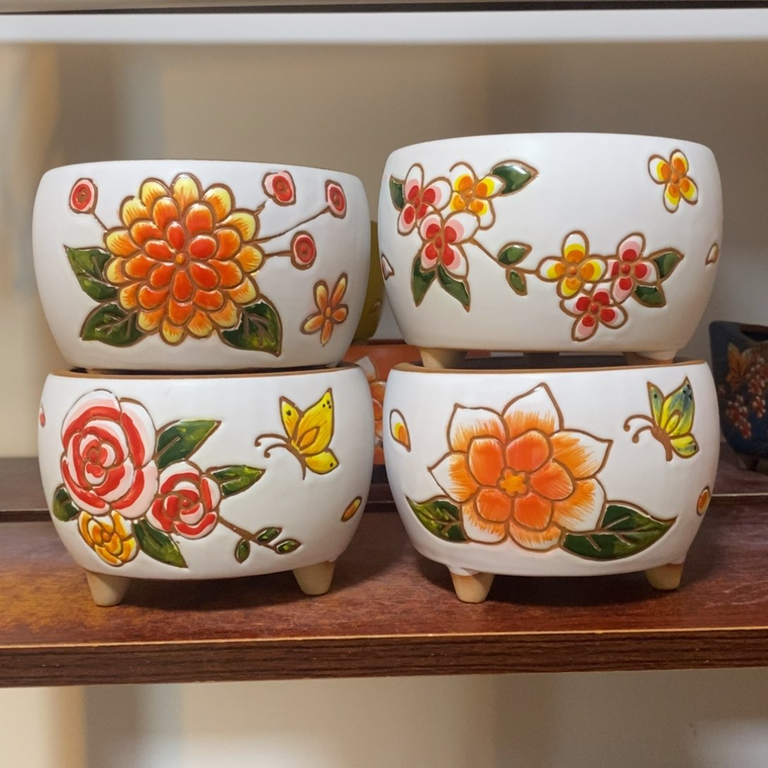 红陶韩式多肉植物花盆