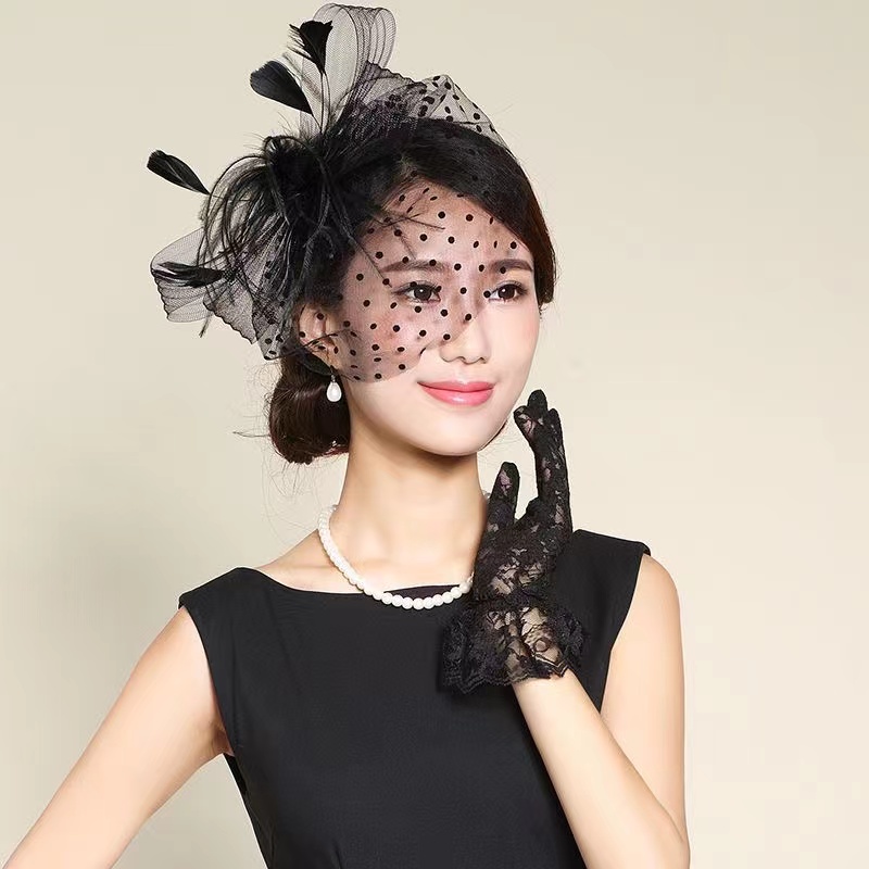 5151 欧式面纱优雅网纱帽