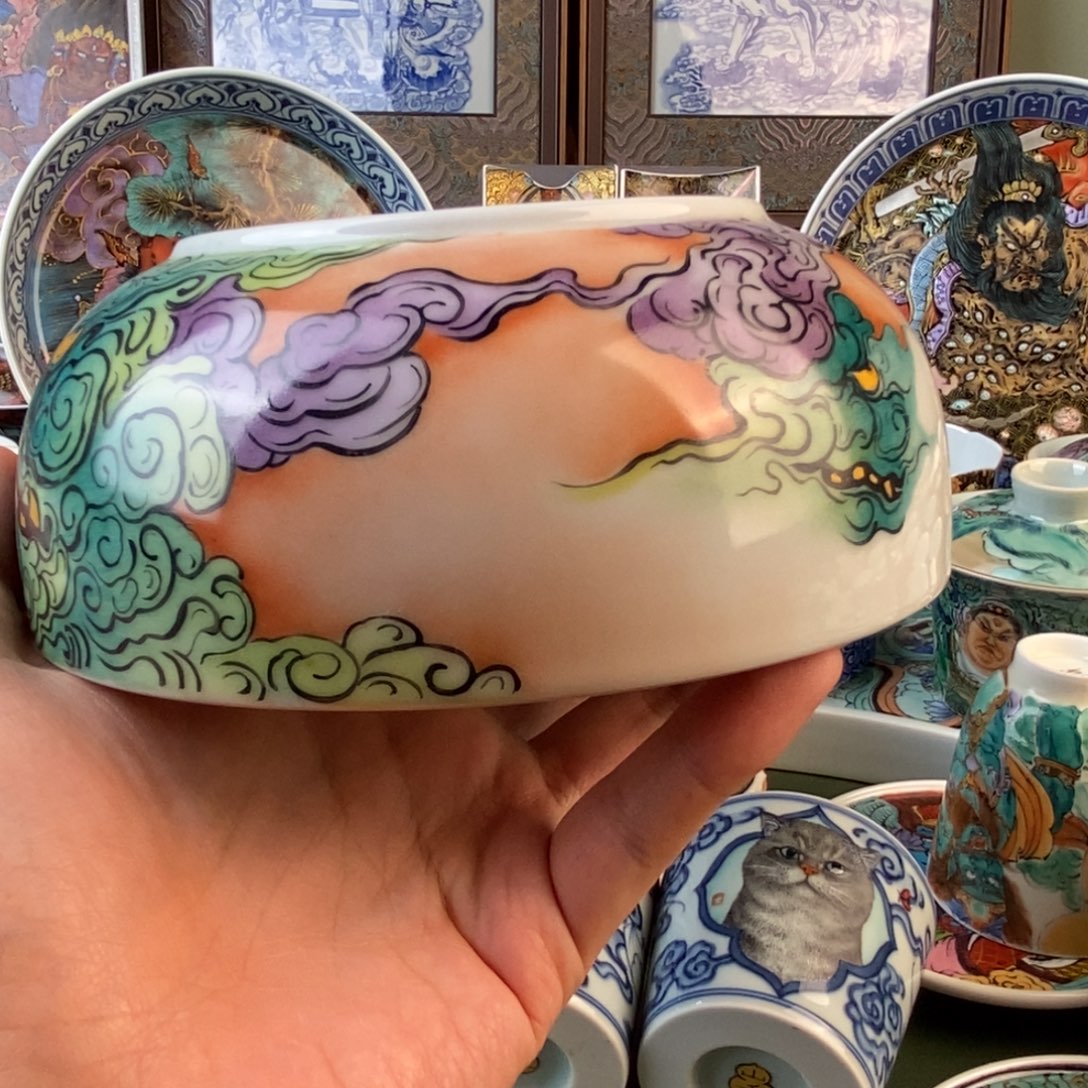 浮***茶手工手绘建水水洗