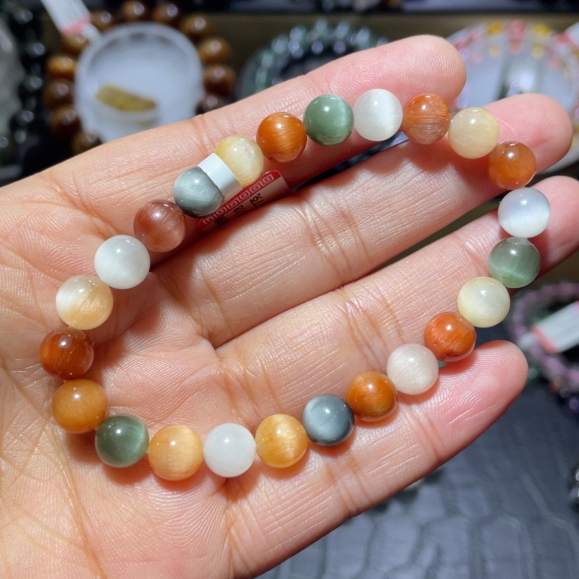 【闪购商品】水晶手串未镶嵌彩兔毛手串