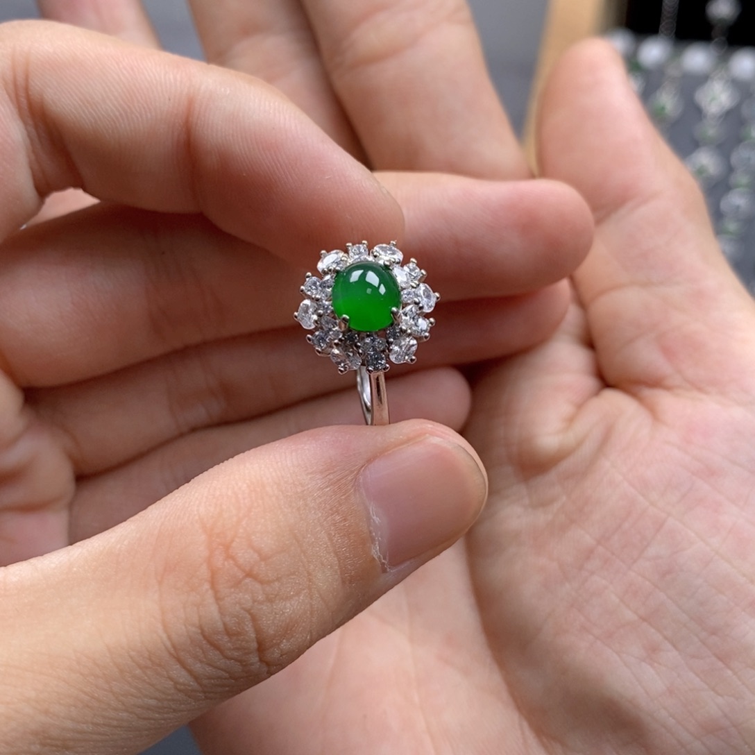 D***a翡翠银S925镶嵌吊坠(不含链)