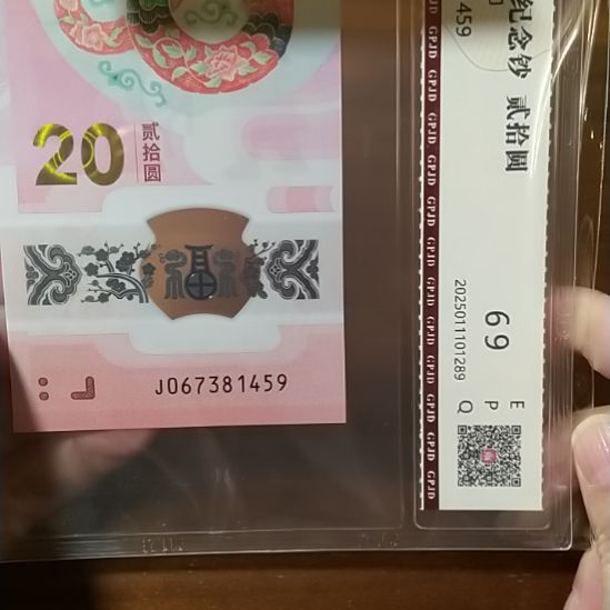 塑料蛇纪念钞 067381459 评级