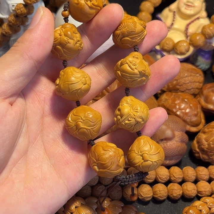 橄榄核手串/手链荷叶财神