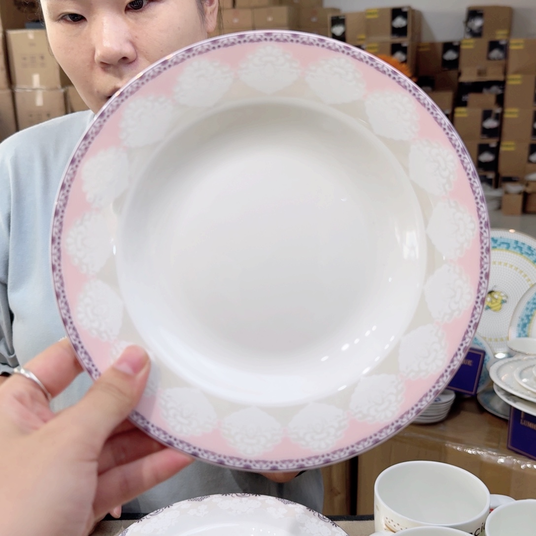 骨瓷高骨8英寸汤盘口径20cm2只