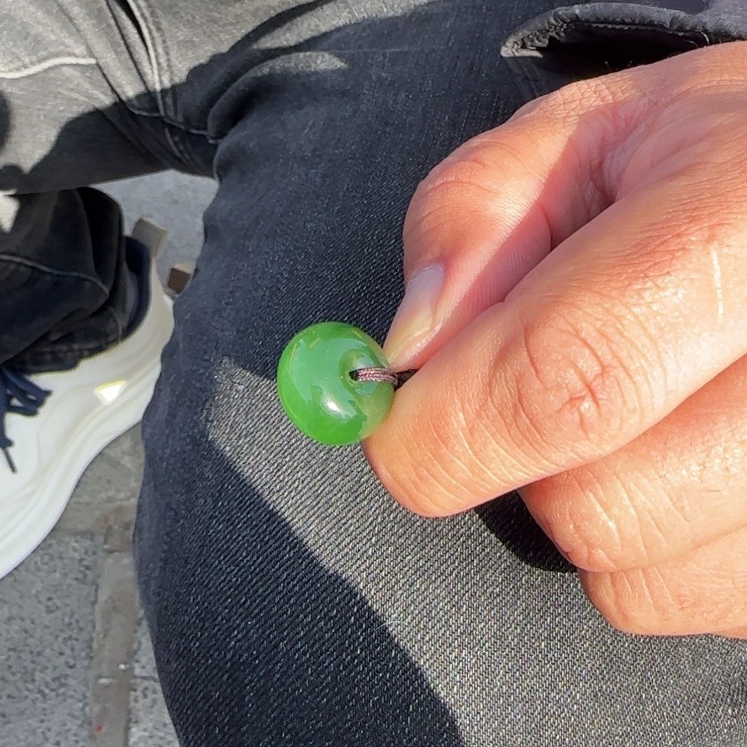 和田玉未镶嵌颈饰俄碧夹层料绿猫