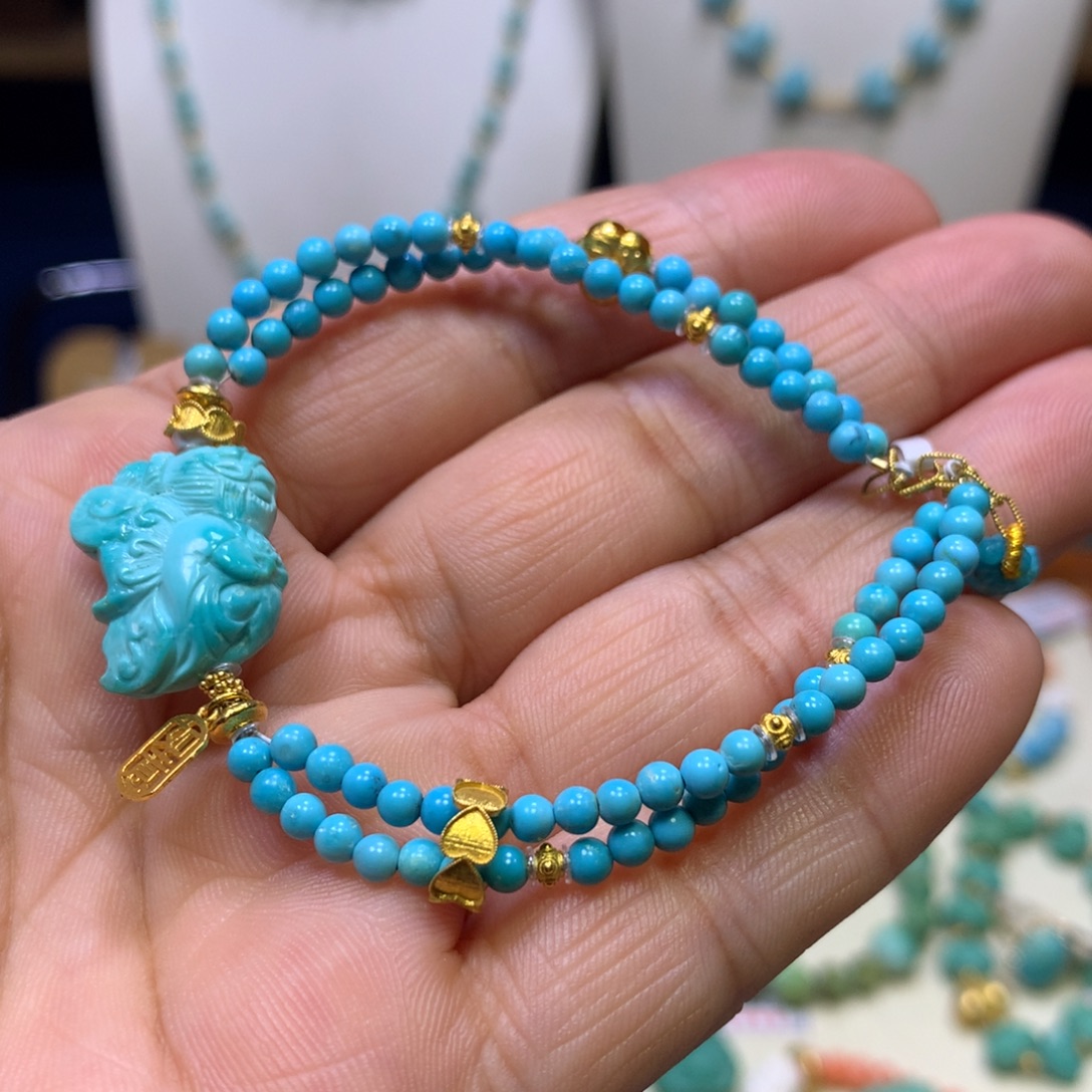 绿松石18K金镶嵌单圈