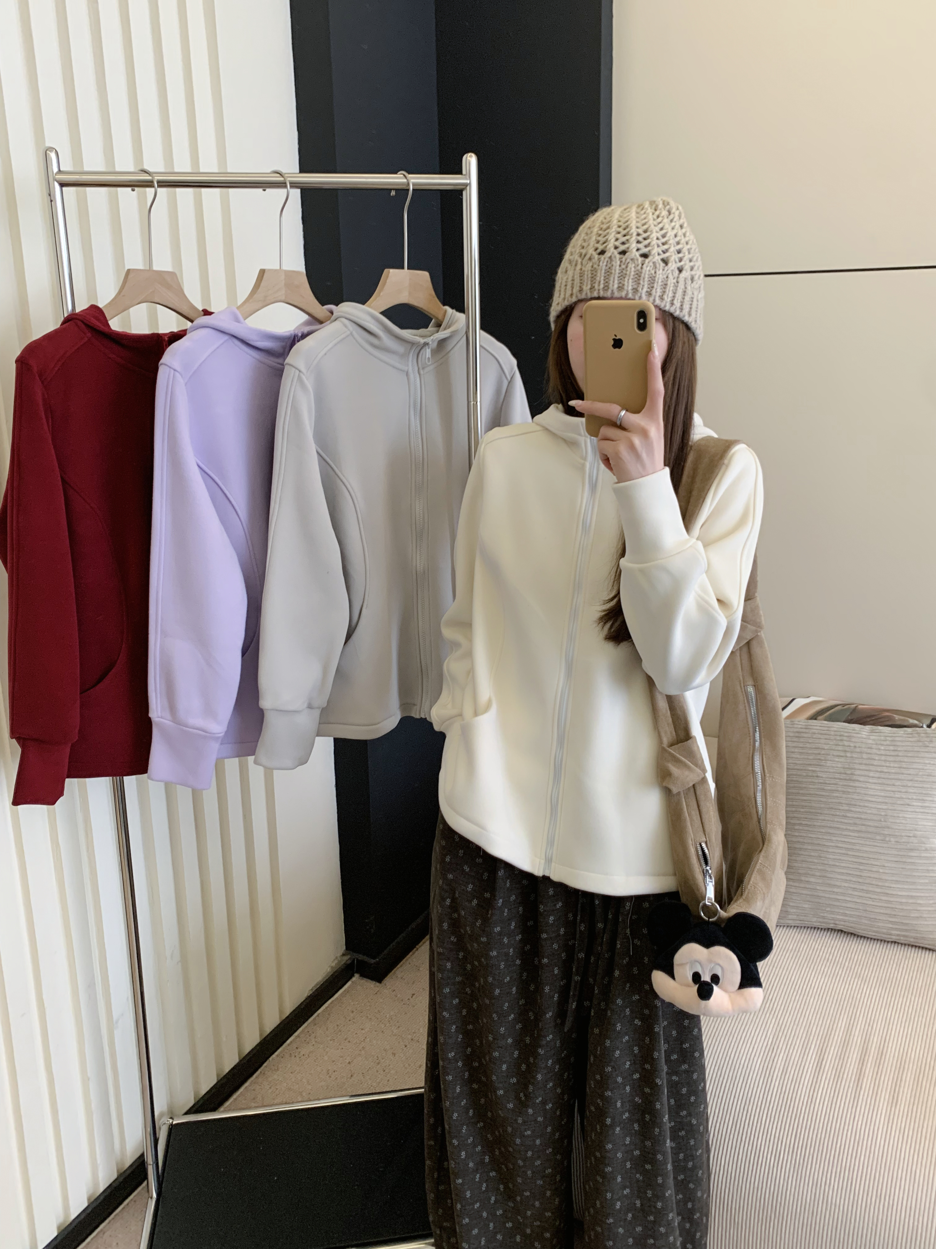 多色连帽拉链卫衣女宽松显瘦百搭休闲开衫防风外套 A03-LJMM