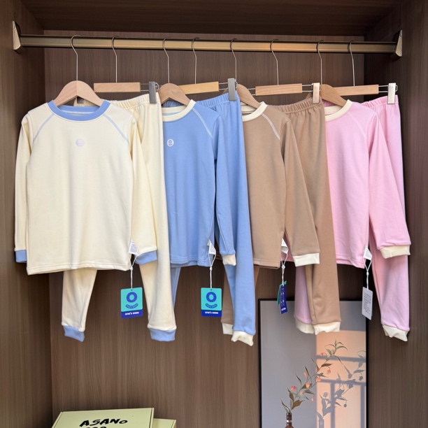 秋秋冬季儿童圆领两件套套装家居服保暖舒适中大童男女童