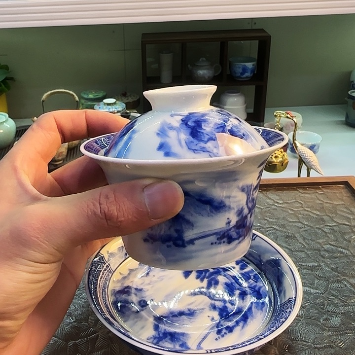 青花瓷器茶具茶叶罐个人杯