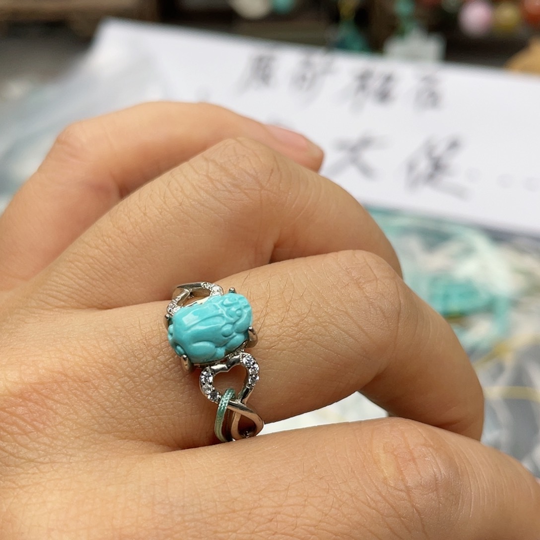 绿松石珠宝奇石银S925镶嵌