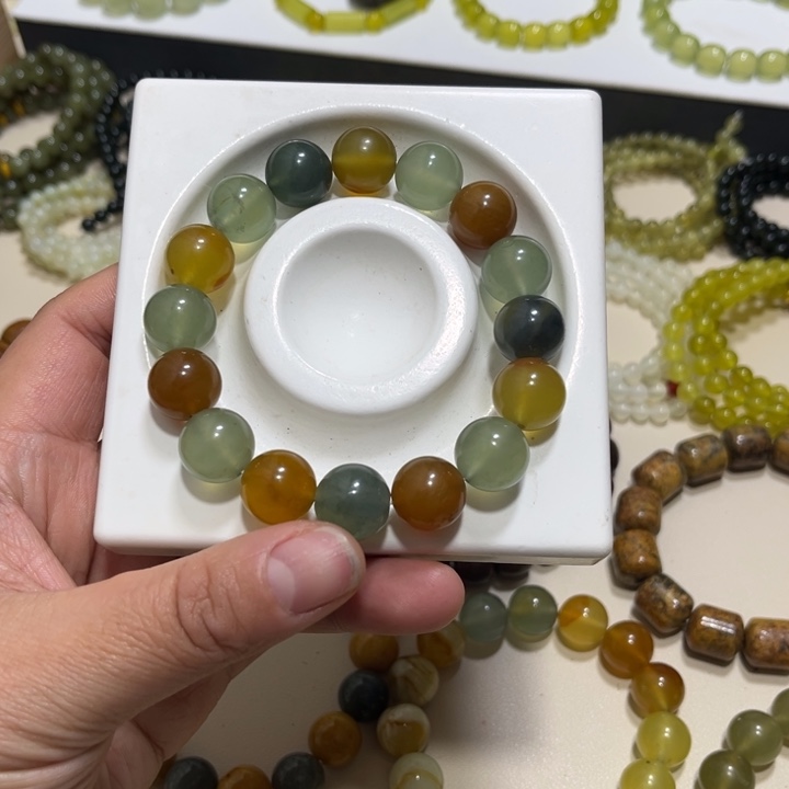 蛇纹石玉未镶嵌手链卡14