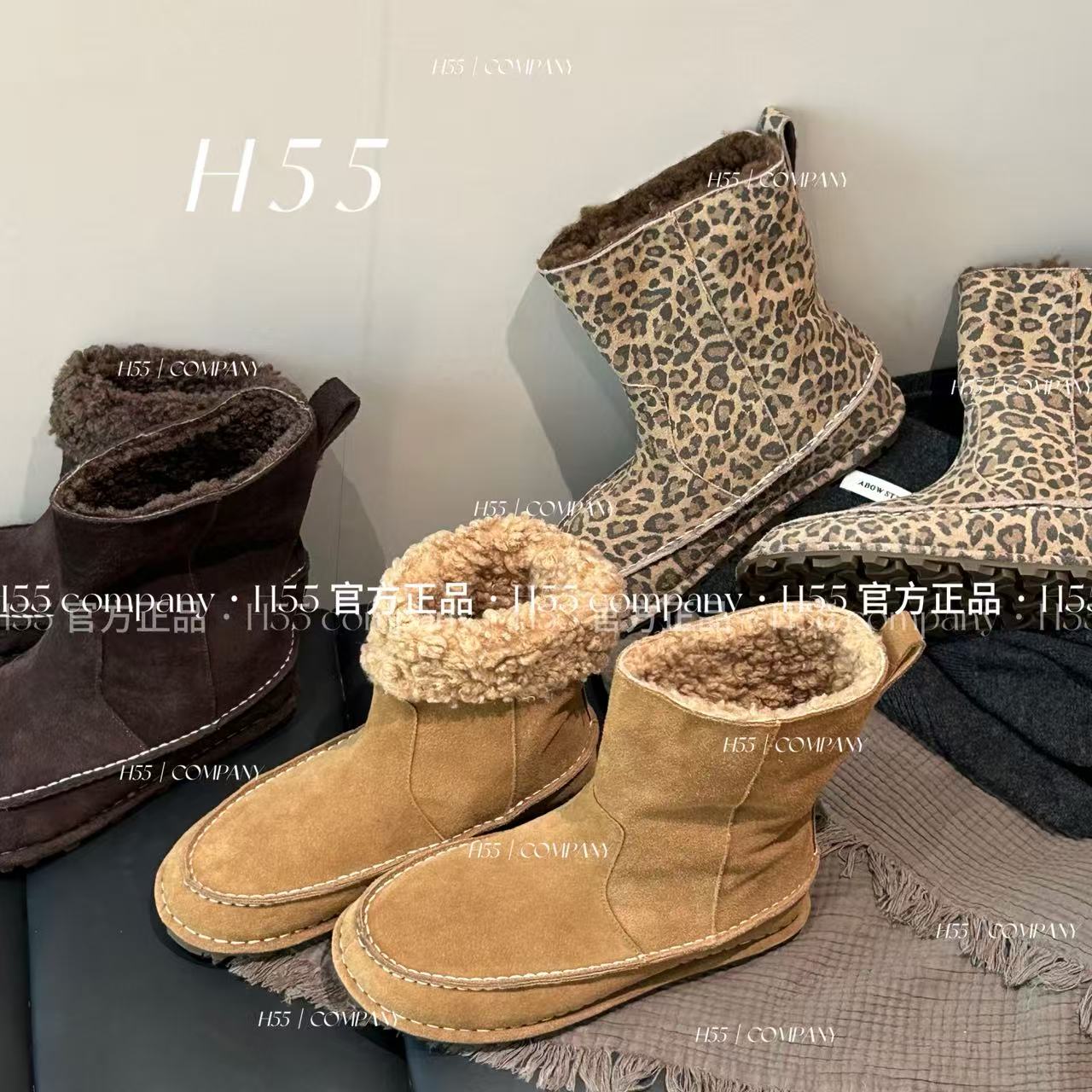 H55女鞋维京时代-牧羊人系列双珩线披萨底雪地靴4cm19-2965【Q】